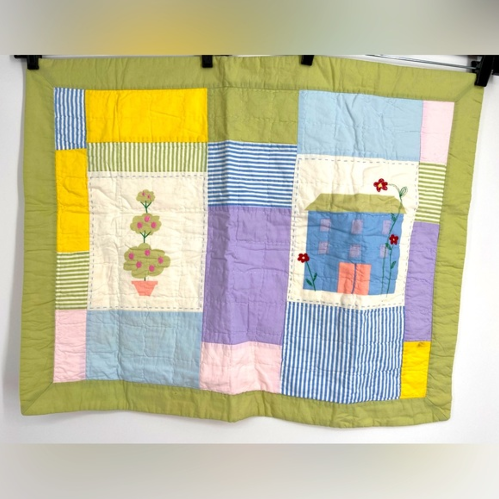 Pair of Quilted Pillow Case Shams, cotton, My Little Neighborhood
